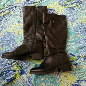 Bass Nellie Leather Black Riding Boots, sz 9.5
